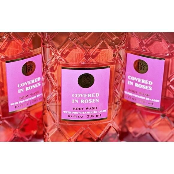 Bath & Body Works Covered in Roses 10 oz Shower Gel Body Wash with Aloe B5 x3 - Picture 3 of 4